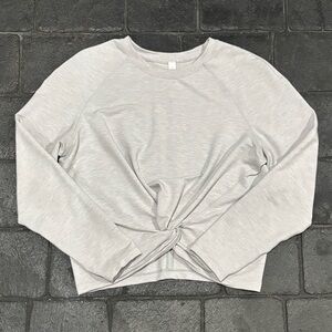 Lululemon Tuck And Gather Top Size 6 Heather Mod Stargate Gray French Terry